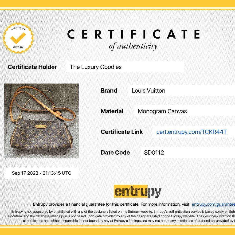 Entrupy Certificate of Authenticity